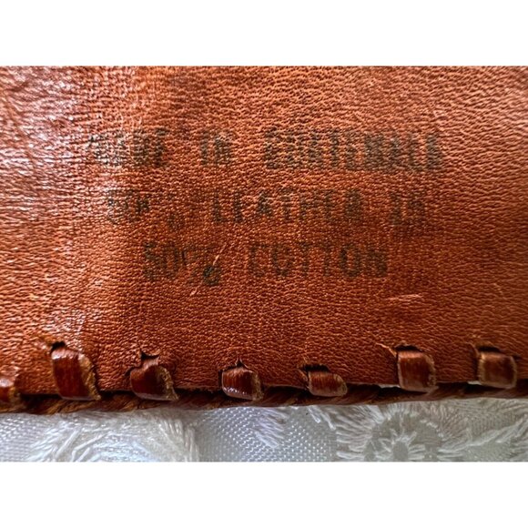 Vintage Women’s Hand Tooled Tapestry Wool & Leather Belt Size 29-32" Guatemala - Picture 10 of 10